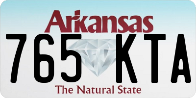 AR license plate 765KTA