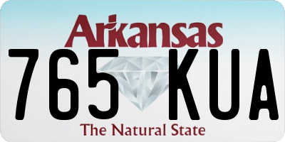 AR license plate 765KUA