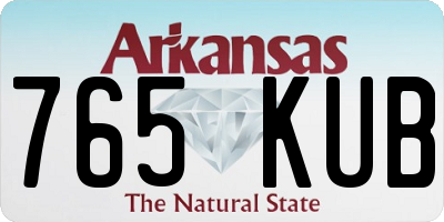 AR license plate 765KUB