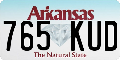 AR license plate 765KUD