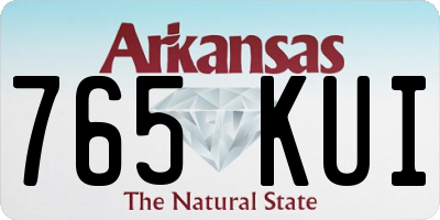 AR license plate 765KUI
