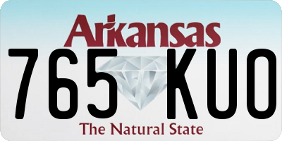 AR license plate 765KUO