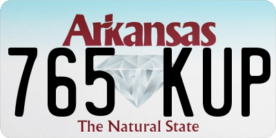 AR license plate 765KUP