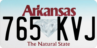 AR license plate 765KVJ