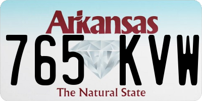 AR license plate 765KVW