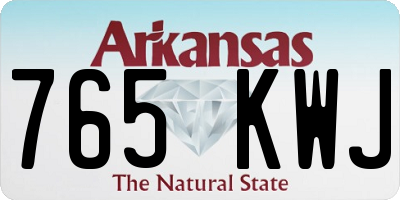 AR license plate 765KWJ