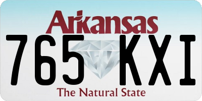 AR license plate 765KXI