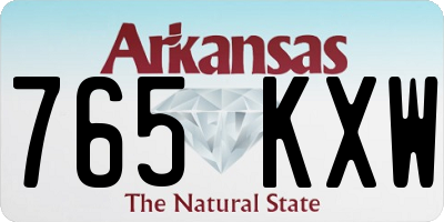 AR license plate 765KXW