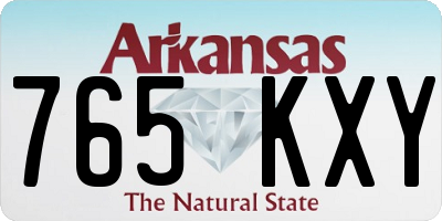 AR license plate 765KXY