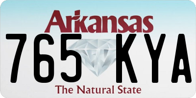 AR license plate 765KYA