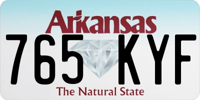 AR license plate 765KYF