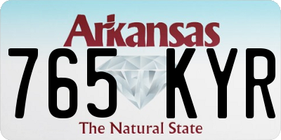 AR license plate 765KYR