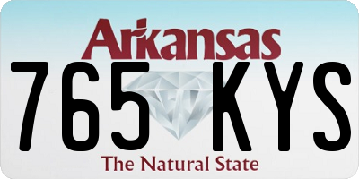 AR license plate 765KYS