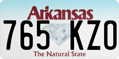 AR license plate 765KZO