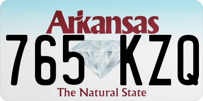 AR license plate 765KZQ
