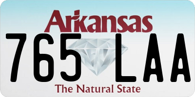 AR license plate 765LAA