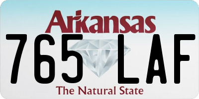 AR license plate 765LAF