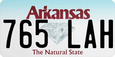 AR license plate 765LAH