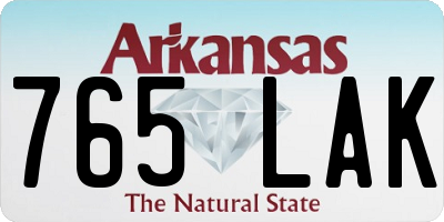 AR license plate 765LAK