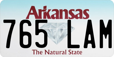 AR license plate 765LAM