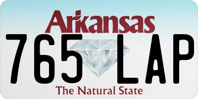 AR license plate 765LAP