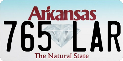 AR license plate 765LAR