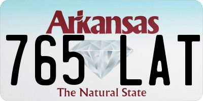 AR license plate 765LAT