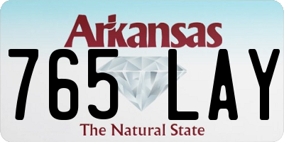 AR license plate 765LAY