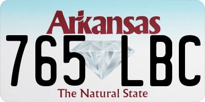 AR license plate 765LBC