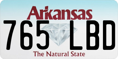 AR license plate 765LBD
