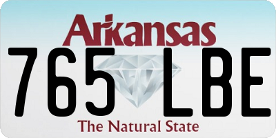 AR license plate 765LBE