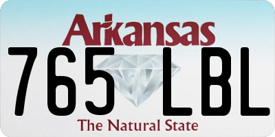 AR license plate 765LBL