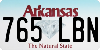 AR license plate 765LBN
