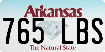AR license plate 765LBS