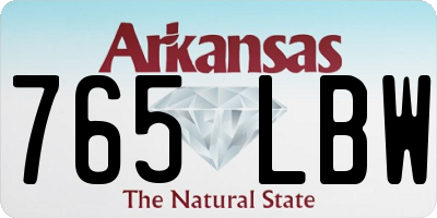 AR license plate 765LBW