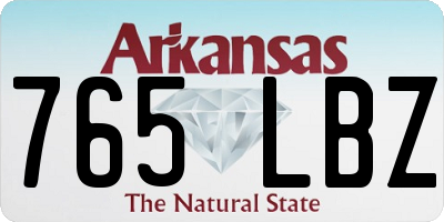 AR license plate 765LBZ