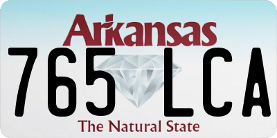 AR license plate 765LCA