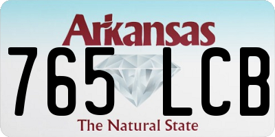 AR license plate 765LCB