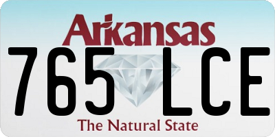 AR license plate 765LCE