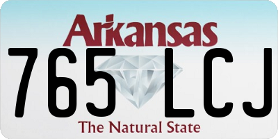 AR license plate 765LCJ
