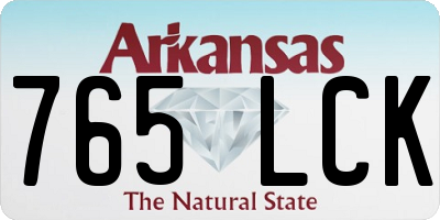 AR license plate 765LCK