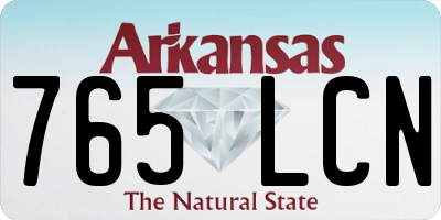 AR license plate 765LCN