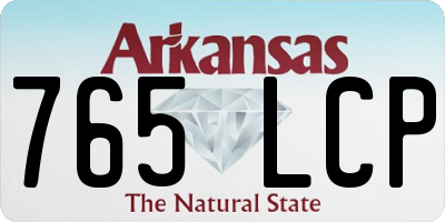 AR license plate 765LCP