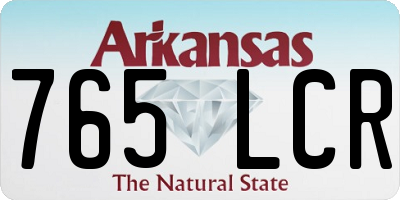 AR license plate 765LCR