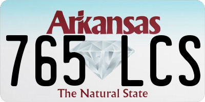 AR license plate 765LCS