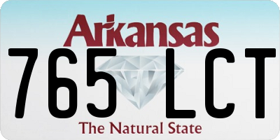 AR license plate 765LCT