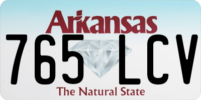 AR license plate 765LCV
