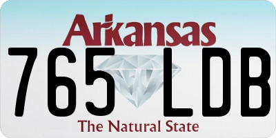 AR license plate 765LDB