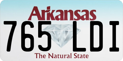 AR license plate 765LDI