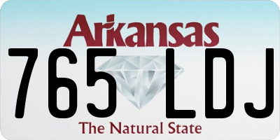 AR license plate 765LDJ